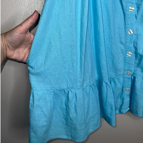 Stoney Clover x Target Puff Sleeve Square Neck Ruffle Mini Dress Blue L - Picture 6 of 7